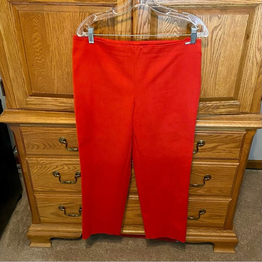 St. John Yellow Label Red Capri Pants High Waisted Women’s 10‎ Made in the USA - Picture 13 of 16